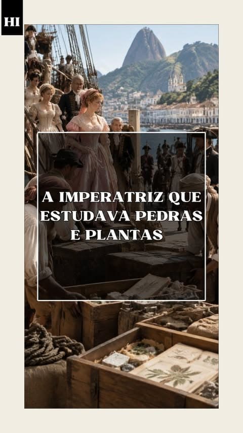A imperatriz que estudava pedras e plantas.
Quando Leopoldina desembarcou no Rio, em 1817, não trouxe só o enxoval de uma futura imperatriz. Trouxe também a própria coleção de minerais.
Desde jovem tinha um interesse que surpreendia até o pai: ciências naturais. Botânica e mineralogia, principalmente. Colecionava moedas, conchas, flores e plantas secas. Desenhava e pintava o que recolhia. Falava francês, inglês, italiano e latim.
No Rio existia uma instituição parada, a antiga Casa de História Natural, que o povo chamava de Casa dos Pássaros. Leopoldina se envolveu na reorganização daquele acervo.
Em 1818, dali nasceu o Museu Real. É o antepassado direto do Museu Nacional.
Enquanto isso, os naturalistas da missão científica atravessavam o país recolhendo plantas, animais e minerais. Ela se correspondia com eles, recebia espécimes e mantinha a ponte entre o Brasil e os cientistas europeus.
Na corte, era vista como a estrangeira que preferia livros aos costumes da casa.
O que ninguém percebeu é que aquela mulher estava estudando o Brasil a fundo. E poucos anos depois isso faria diferença.
👍 Deixa o like e comenta: você sabia que o Museu Nacional começou assim?
📜 Siga @historiailtda.
